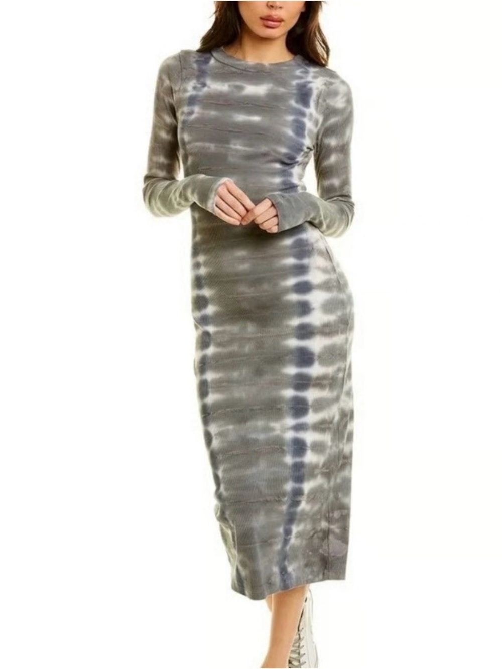Young Fabulous & Broke YFB Tie Dye Dax Long Sleeve Midi Body Con Dress Small